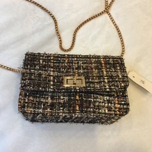 Small NWT Tweed Mauve & Beige Purse
